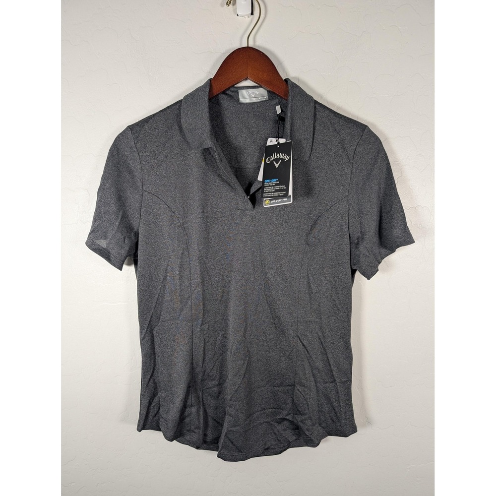 Callaway Polo Shirt‎ Womens Medium Gray Heather Opti-Dri Golf Performance UPF